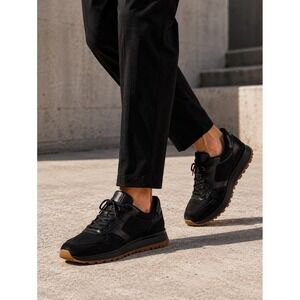 John Varvatos Portugal Black Leather Suede Mesh Luxury Runner 315 Sneakers MEN 9